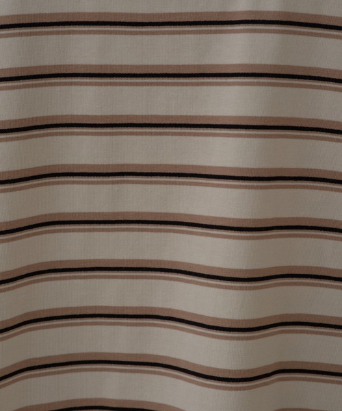 WHIMSIC(ウィムジック)の「【UNISEX】ハンドプロセスドダメージボーダーTシャツ(Tシャツ/カットソー・メンズ・ベージュ/パープル/グリーン・FREE)」の6枚目の写真