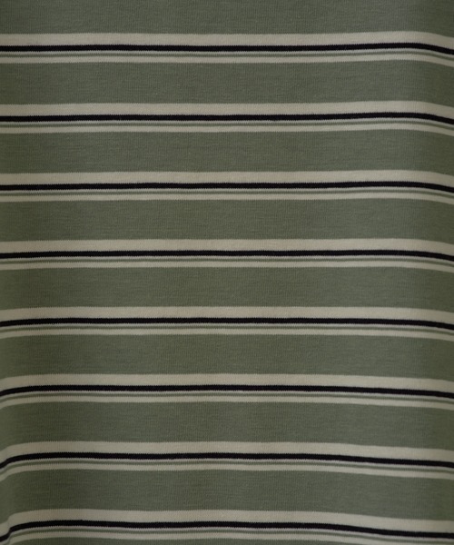 WHIMSIC(ウィムジック)の「【UNISEX】ハンドプロセスドダメージボーダーTシャツ(Tシャツ/カットソー・メンズ・ベージュ/パープル/グリーン・FREE)」の16枚目の写真