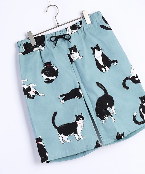 WESTSEA(ウエストシー)の「日本製 和風 アニマル ハーフパンツ(猫柄、犬柄)(その他パンツ・メンズ・キナリ/スミクロ/ネイビー/グリーン/ホワイト系その他/ネイビー系1/ブラック/グレー/ネイビー系/ホワイト系その他2/ベージュ/チャコール/サックスブルー・M/L)」の11枚目の写真