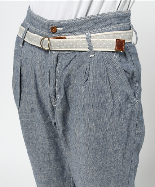 Westwood Outfitters（ウエストウッドアウトフィッターズ）の「【Westwood Outfitters】綿麻ダンガリー ベルト付きトラウザー（その他パンツ・レディース・カーキ/ブルー/ベージュ・SMALL/MEDIUM）」の16枚目の写真