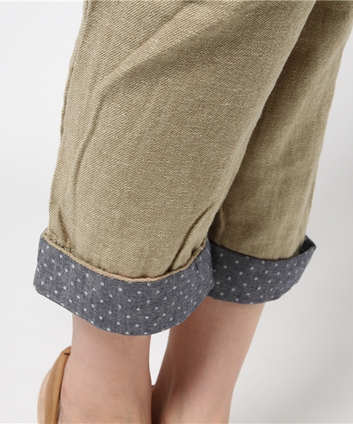 Westwood Outfitters（ウエストウッドアウトフィッターズ）の「【Westwood Outfitters】綿麻ダンガリー ベルト付きトラウザー（その他パンツ・レディース・カーキ/ブルー/ベージュ・SMALL/MEDIUM）」の4枚目の写真