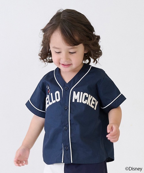petit main（プティマイン）の「【Disney】ベースボールシャツ（シャツ/ブラウス・キッズ・ネイビー/オフホワイト・80ｃｍ/90cm/100cm/110cm/120cm/130cm）」の6枚目の写真