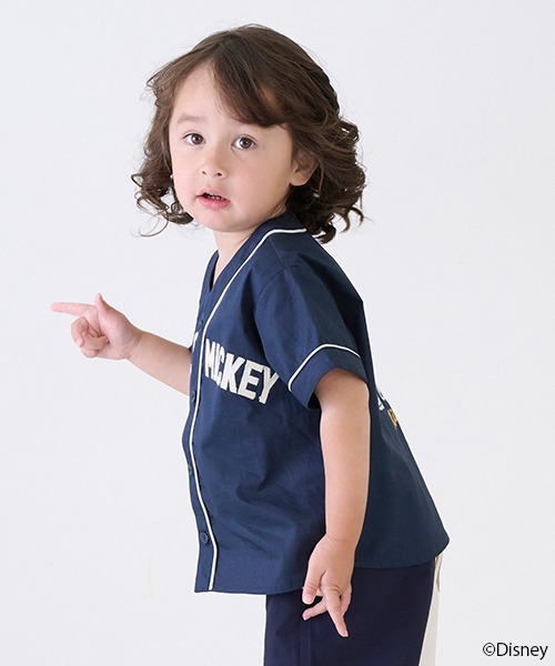 petit main（プティマイン）の「【Disney】ベースボールシャツ（シャツ/ブラウス・キッズ・ネイビー/オフホワイト・80ｃｍ/90cm/100cm/110cm/120cm/130cm）」の5枚目の写真