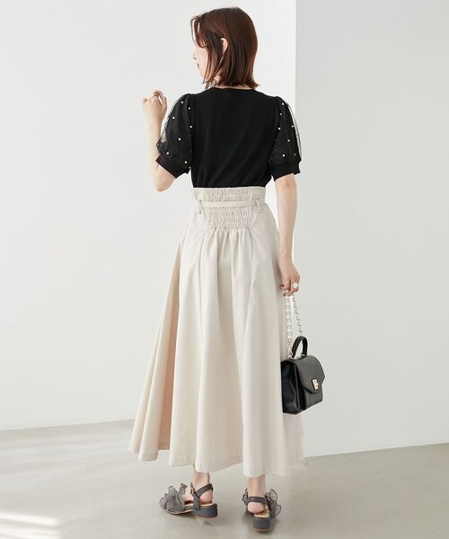 MAJESTIC LEGON(マジェスティックレゴン)の「パール&レースチュールスリーブニット(ニット/セーター・レディース・ライトグリーン/ピンク/オフホワイト/ラベンダー/ブルー/ブラック・MEDIUM)」の13枚目の写真