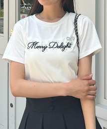 ふくれ刺しゅう装飾ロゴTシャツ