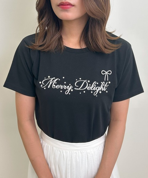 INGNI(イング)の「ふくれ刺しゅう装飾ロゴTシャツ(Tシャツ/カットソー・レディース・ピンク系7/ホワイト×ブラック/ブラック×ホワイト・M)」の11枚目の写真