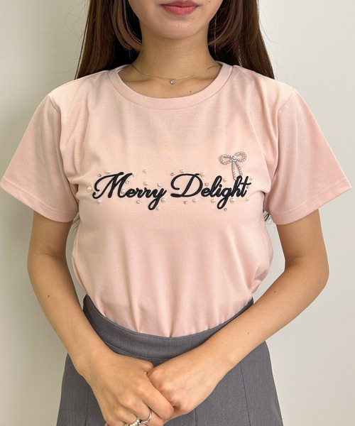 INGNI(イング)の「ふくれ刺しゅう装飾ロゴTシャツ(Tシャツ/カットソー・レディース・ピンク系7/ホワイト×ブラック/ブラック×ホワイト・M)」の18枚目の写真