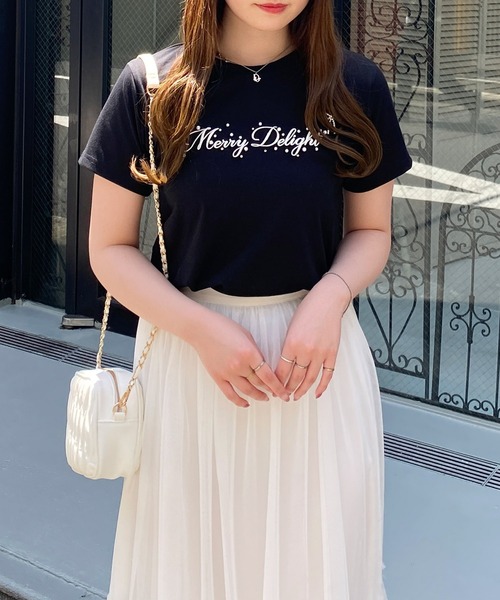 INGNI(イング)の「ふくれ刺しゅう装飾ロゴTシャツ(Tシャツ/カットソー・レディース・ピンク系7/ホワイト×ブラック/ブラック×ホワイト・M)」の19枚目の写真
