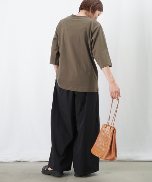 LUCA/LADY LUCK LUCA(ルカ/レディラックルカ)の「LC/LLL パッチワークTシャツ / 異素材MIXパッチワークTee(Tシャツ/カットソー・レディース・ブラック/カーキ/オフホワイト・FREE)」の5枚目の写真