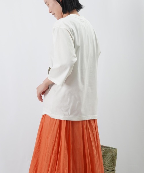 LUCA/LADY LUCK LUCA(ルカ/レディラックルカ)の「LC/LLL パッチワークTシャツ / 異素材MIXパッチワークTee(Tシャツ/カットソー・レディース・ブラック/カーキ/オフホワイト・FREE)」の16枚目の写真