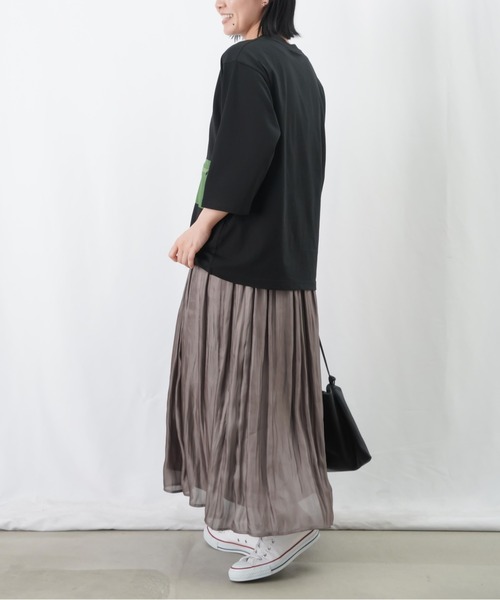 LUCA/LADY LUCK LUCA(ルカ/レディラックルカ)の「LC/LLL パッチワークTシャツ / 異素材MIXパッチワークTee(Tシャツ/カットソー・レディース・ブラック/カーキ/オフホワイト・FREE)」の8枚目の写真