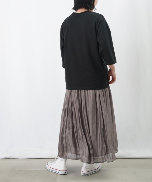 LUCA/LADY LUCK LUCA(ルカ/レディラックルカ)の「LC/LLL パッチワークTシャツ / 異素材MIXパッチワークTee(Tシャツ/カットソー・レディース・ブラック/カーキ/オフホワイト・FREE)」の9枚目の写真