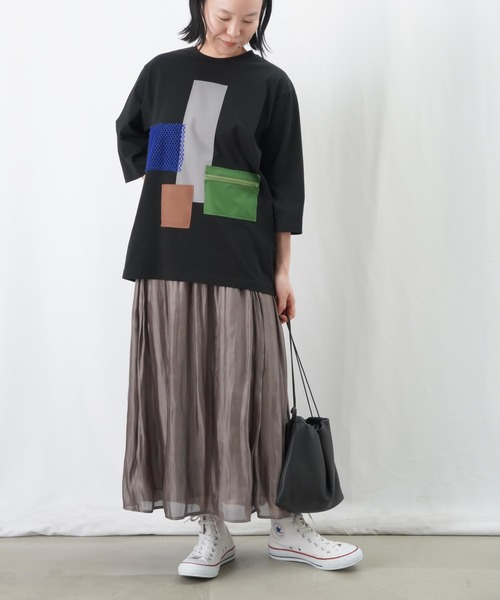 LUCA/LADY LUCK LUCA(ルカ/レディラックルカ)の「LC/LLL パッチワークTシャツ / 異素材MIXパッチワークTee(Tシャツ/カットソー・レディース・ブラック/カーキ/オフホワイト・FREE)」の10枚目の写真