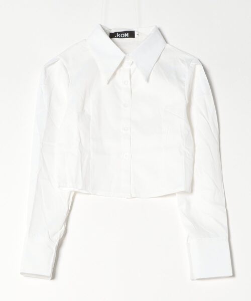 .KOM（ドットコム）の「A'GEM/9 × .kom 『.KOM/ドットケーオーエム』 クロップシャツ（シャツ/ブラウス・レディース・ブルー/ホワイト・S）」の3枚目の写真