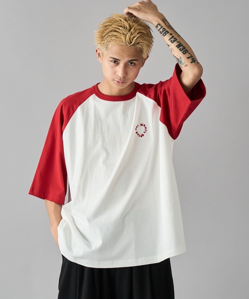 kutir（クティール）の「サガラサークルロゴラグランT（Tシャツ/カットソー・メンズ・ブラック/レッド系/ネイビー系/ホワイト/ブラック系・MEDIUM/LARGE）」の5枚目の写真