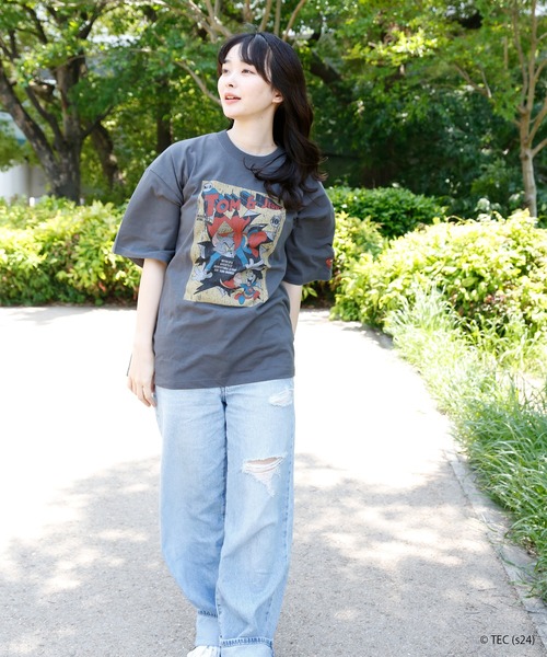 Tom&Jerry(トムアンドジェリー)の「【公式】トムとジェリー 天竺ピグメント風半袖Tシャツ(メンズ)(Tシャツ/カットソー・メンズ・C/A/B/D・M/L)」の9枚目の写真