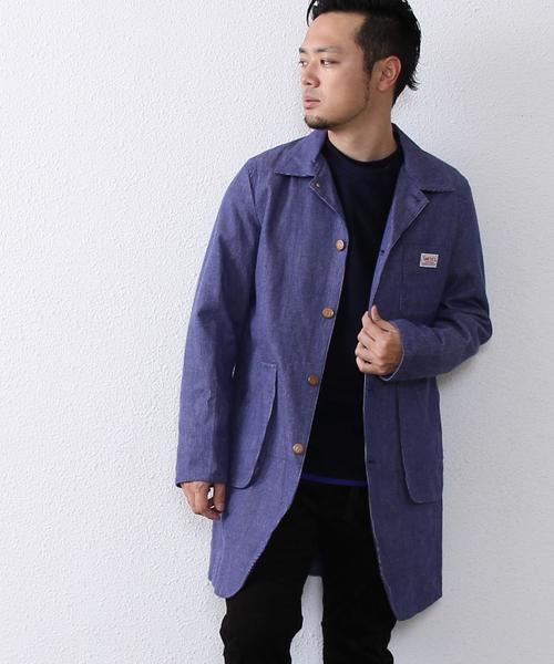 coen(コーエン)の「SMITH別注ピケショップコート(その他アウター・メンズ・ブラック/コバルトブルー・SMALL/MEDIUM/LARGE/X-LARGE)」の1枚目の写真