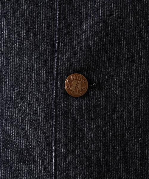 coen(コーエン)の「SMITH別注ピケショップコート(その他アウター・メンズ・ブラック/コバルトブルー・SMALL/MEDIUM/LARGE/X-LARGE)」の4枚目の写真