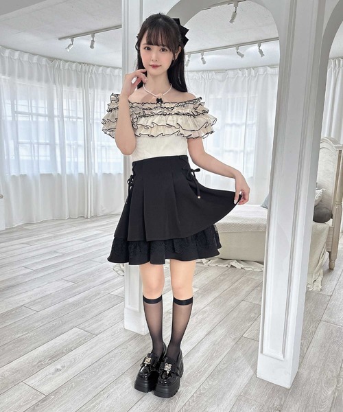 【セール】レーシーティアードミニスカート（スカート）｜couture BY ROJITA（クチュールバイロジータ）