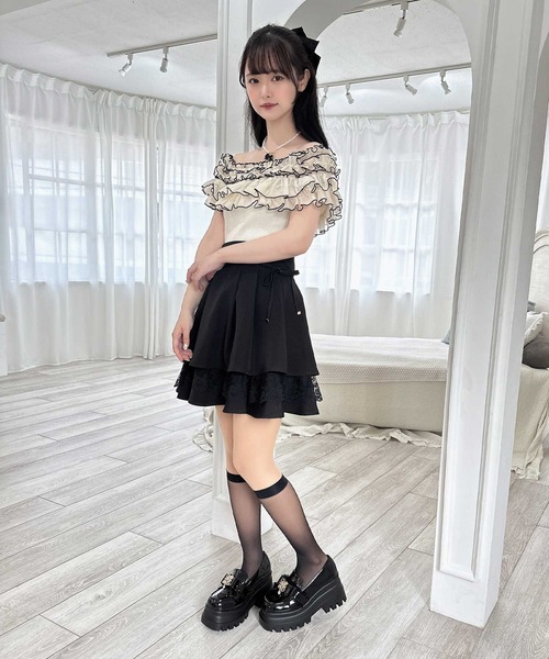 【セール】レーシーティアードミニスカート（スカート）｜couture BY ROJITA（クチュールバイロジータ）