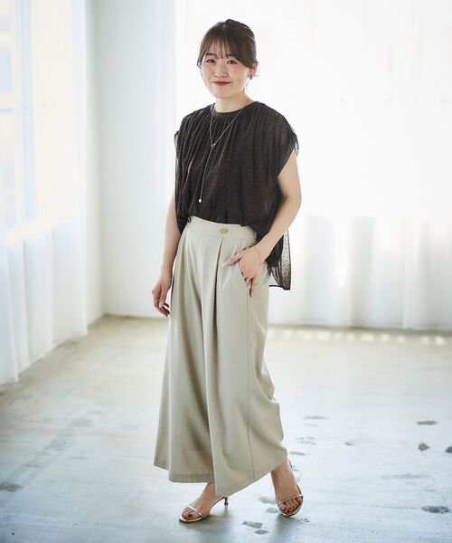 le.coeur blanc(ルクールブラン)の「チュールドットフロッキーギャザーブラウス(シャツ/ブラウス・レディース・ブラック系その他/ブラウン系その他2・38)」の16枚目の写真