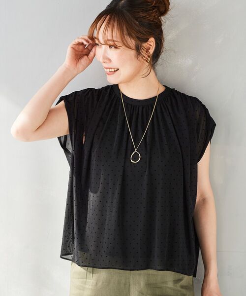 le.coeur blanc(ルクールブラン)の「チュールドットフロッキーギャザーブラウス(シャツ/ブラウス・レディース・ブラック系その他/ブラウン系その他2・38)」の19枚目の写真