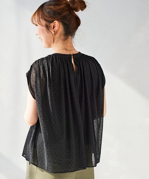 le.coeur blanc(ルクールブラン)の「チュールドットフロッキーギャザーブラウス(シャツ/ブラウス・レディース・ブラック系その他/ブラウン系その他2・38)」の22枚目の写真