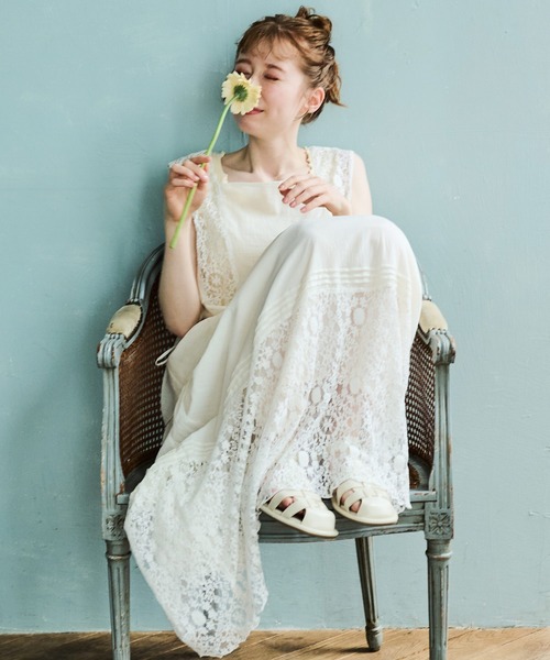 Crisp（クリスプ）の「サイドラインレースブラウス（シャツ/ブラウス・レディース・ブラック/アイボリー・FREE）」の14枚目の写真