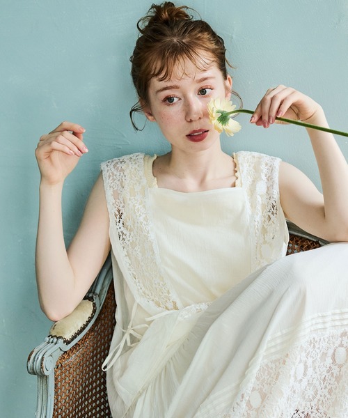 Crisp（クリスプ）の「サイドラインレースブラウス（シャツ/ブラウス・レディース・ブラック/アイボリー・FREE）」の15枚目の写真