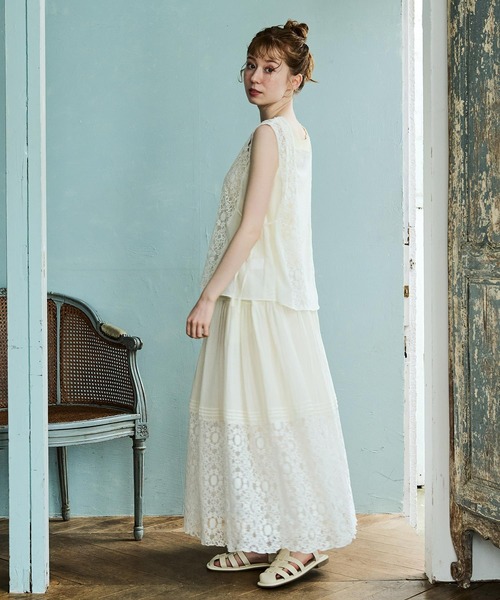 Crisp（クリスプ）の「サイドラインレースブラウス（シャツ/ブラウス・レディース・ブラック/アイボリー・FREE）」の18枚目の写真