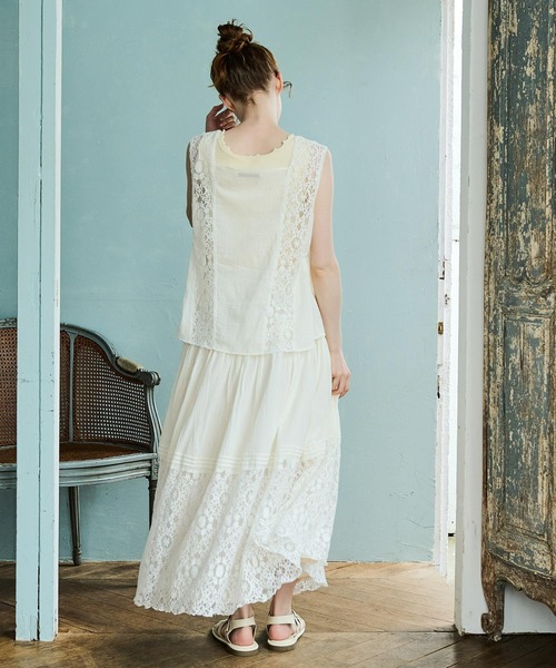 Crisp（クリスプ）の「サイドラインレースブラウス（シャツ/ブラウス・レディース・ブラック/アイボリー・FREE）」の19枚目の写真