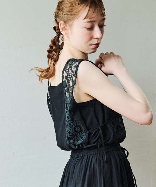 Crisp（クリスプ）の「サイドラインレースブラウス（シャツ/ブラウス・レディース・ブラック/アイボリー・FREE）」の7枚目の写真