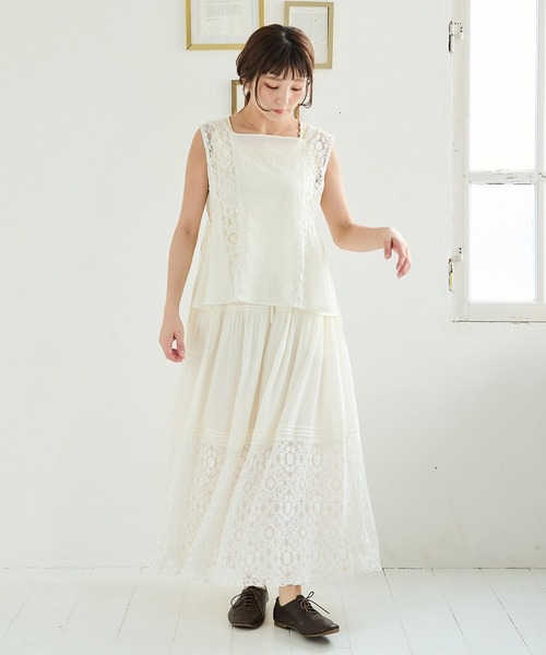 Crisp（クリスプ）の「サイドラインレースブラウス（シャツ/ブラウス・レディース・ブラック/アイボリー・FREE）」の22枚目の写真