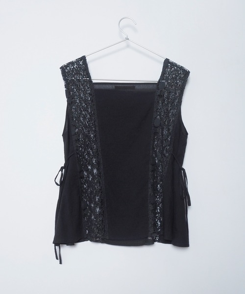 Crisp（クリスプ）の「サイドラインレースブラウス（シャツ/ブラウス・レディース・ブラック/アイボリー・FREE）」の11枚目の写真