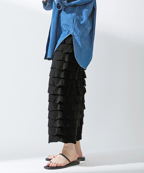 IENA（イエナ）の「ニットフリルスカート（スカート）」 - WEAR
