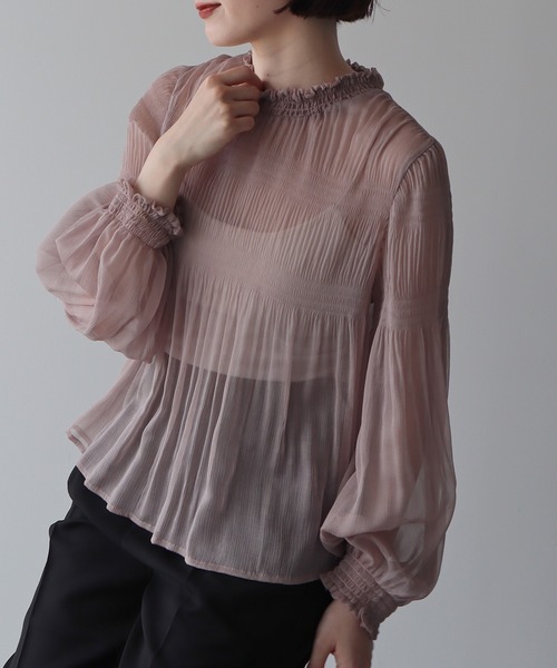 セール】マジョリカプリーツシアープルオーバー（Tシャツ/カットソー  