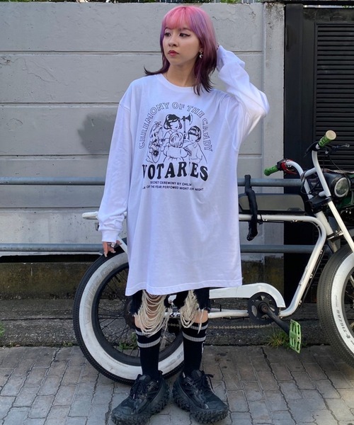 Candy Stripper（キャンディストリッパー）の「CEREMONY OF THE CANDY L/S Tシャツ（Tシャツ/カットソー・レディース・オフホワイト/ブラック・2）」の20枚目の写真