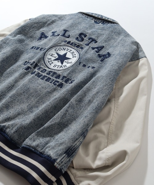 CONVERSE（コンバース）の「【CONVERSE/コンバース】バックロゴ 衿付きスタジアムジャンパー（スタジャン・メンズ・グリーン/ライトブラック/ケミカルウォッシュ/ブラック・L/M/LL）」の19枚目の写真