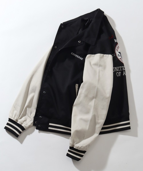 CONVERSE（コンバース）の「【CONVERSE/コンバース】バックロゴ 衿付きスタジアムジャンパー（スタジャン・メンズ・グリーン/ライトブラック/ケミカルウォッシュ/ブラック・L/M/LL）」の22枚目の写真