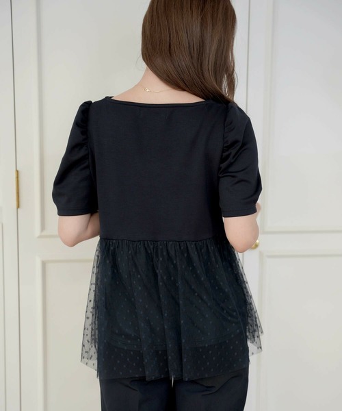 チュールレイヤード スカラップ カットソー le reve vaniller（Tシャツ/カットソー）｜le reve vaniller（ル レーヴ ヴァニレ）