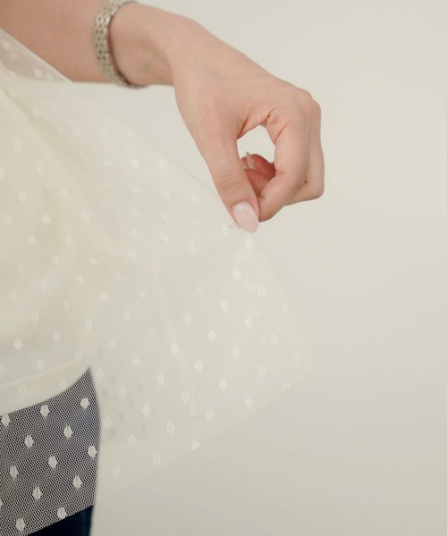 チュールレイヤード スカラップ カットソー le reve vaniller（Tシャツ/カットソー）｜le reve vaniller（ル レーヴ ヴァニレ）