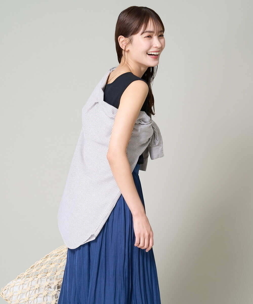 a.v.v(アーヴェヴェ)の「【前後2WAY】ベーシックタンクトップ(Tシャツ/カットソー・レディース・グレー系その他/ブラック/ホワイト・36/34/40/38/42)」の10枚目の写真
