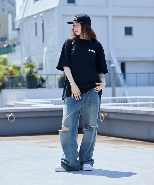 CALEE(キャリー)の「CALEE/キャリー 別注 EMBROIDERY CALEE LOGO DROP TEE Tシャツ(Tシャツ/カットソー・メンズ・ホワイト/ブラック・M/XL/L)」の7枚目の写真