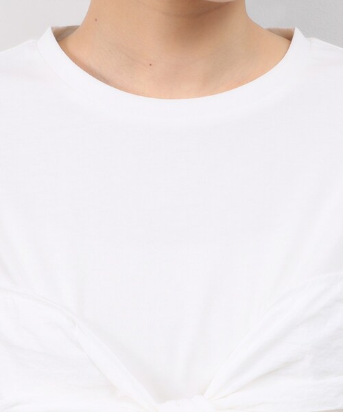 OPAQUE.CLIP（オペークドットクリップ）の「リボンビスチェドッキングカットソー【洗濯機洗い可】（Tシャツ/カットソー・レディース・ホワイト/ブラック/ブルー系4・38/40/42）」の7枚目の写真