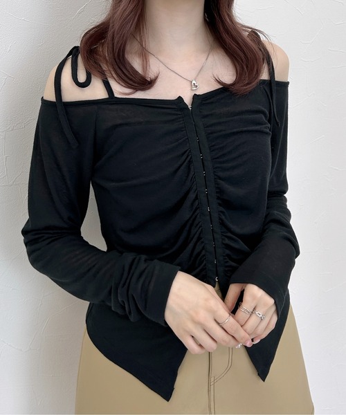 セール】ギャザーフロントホックプルオーバー 139130（Tシャツ