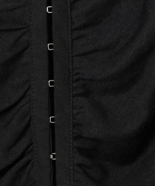 Heather（ヘザー）の「ギャザーフロントホックプルオーバー　139130（Tシャツ/カットソー・レディース・ブラック/グレー/オフホワイト・FREE）」の4枚目の写真