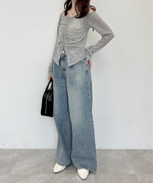 Heather（ヘザー）の「ギャザーフロントホックプルオーバー　139130（Tシャツ/カットソー・レディース・ブラック/グレー/オフホワイト・FREE）」の18枚目の写真