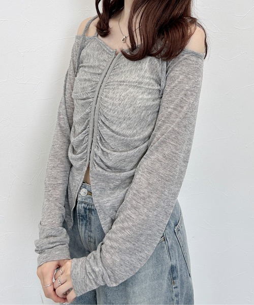 Heather（ヘザー）の「ギャザーフロントホックプルオーバー　139130（Tシャツ/カットソー・レディース・ブラック/グレー/オフホワイト・FREE）」の21枚目の写真