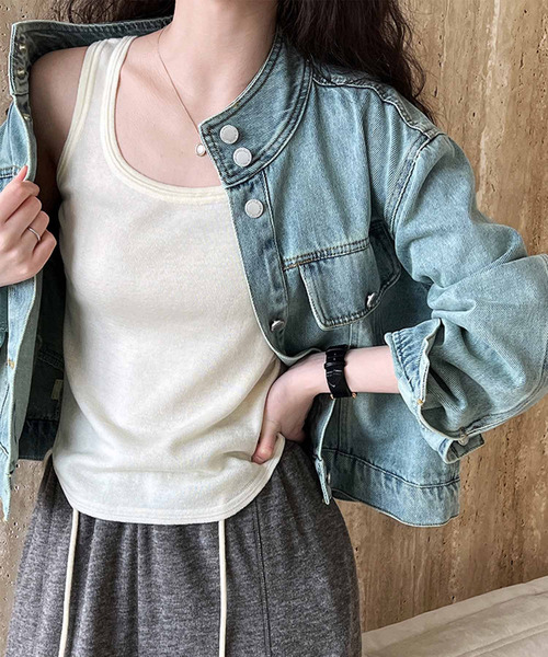 OSYAREVO(オシャレボ)の「ニット タンクトップ(タンクトップ・レディース・オフホワイト/ブラウン/ベージュ/ブルー・FREE)」の8枚目の写真