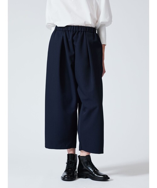専用✨美品✨mizuiro ind 　ミズイロインド 　ハイウエスト　パンツ　紺 mizuiro ind（ミズイロインド） ハイウエスト タックパンツ